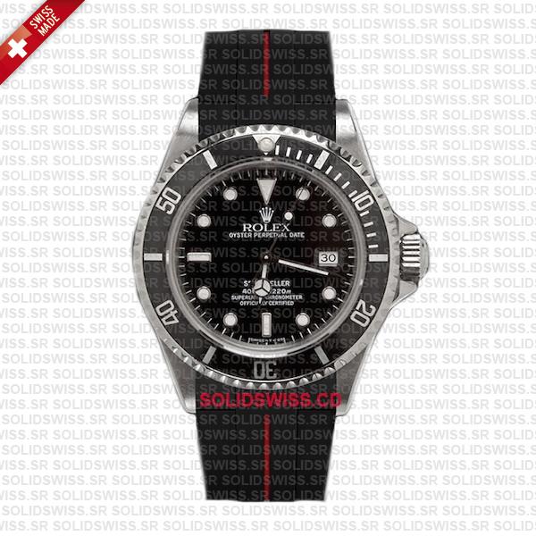 Solidswiss.cd Dual Colored Rolex Rubber Strap Complete With 904L Stainless Steel Tang Buckle