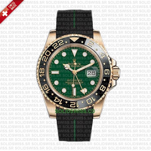 Solidswiss.cd Dual Colored Rolex Rubber Strap Complete With 904L Stainless Steel Tang Buckle