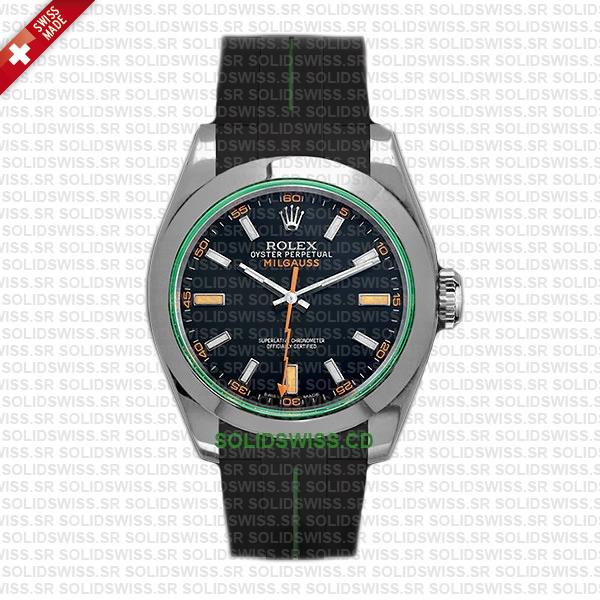 Solidswiss.cd Dual Colored Rolex Rubber Strap Complete With 904L Stainless Steel Tang Buckle