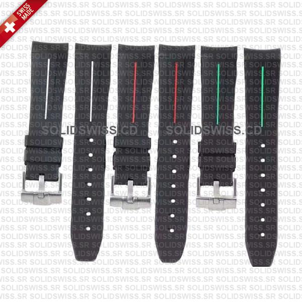 Solidswiss.cd Dual Colored Rolex Rubber Strap Complete With 904L Stainless Steel Tang Buckle
