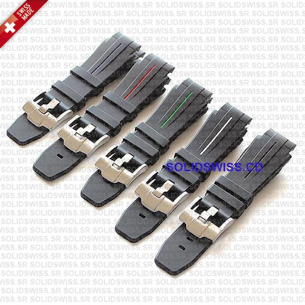 Solidswiss.cd Dual Colored Rolex Rubber Strap Complete With 904L Stainless Steel Tang Buckle