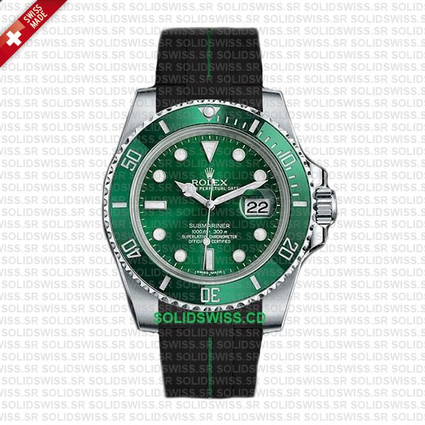 Rolex Rubber Strap 904L Stainless Steel Tang Buckle