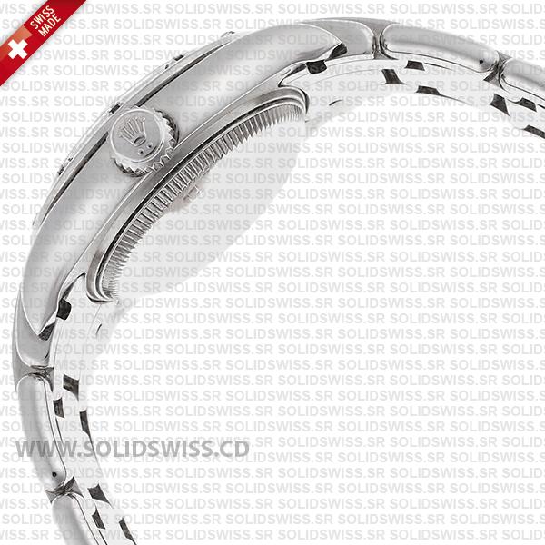 Rolex Lady Datejust Pearlmaster 18k White Gold 904L Steel Diamonds Bracelet Watch
