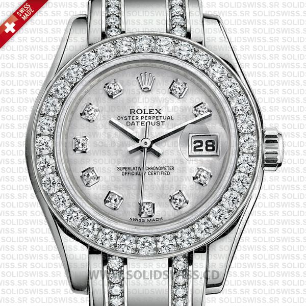 Rolex Datejust Pearlmaster 29mm White Gold Diamonds Watch
