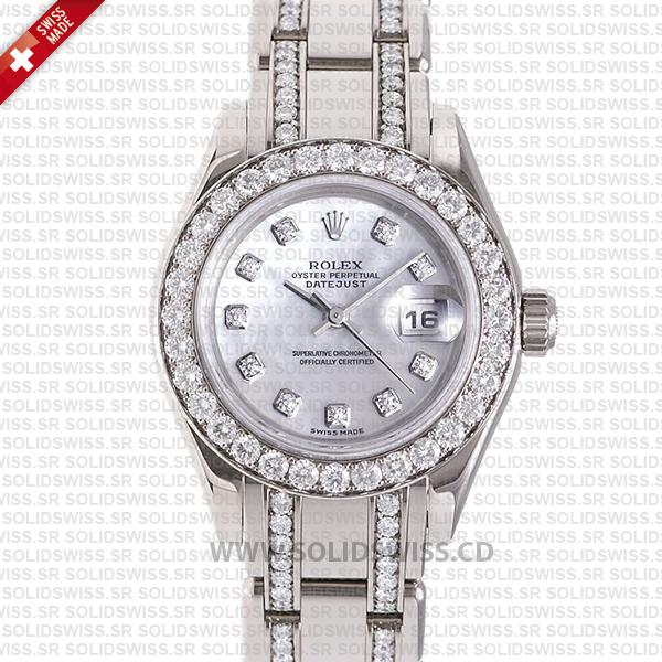 Rolex Pearlmaster White Gold Diamond Bezel 29mm Replica