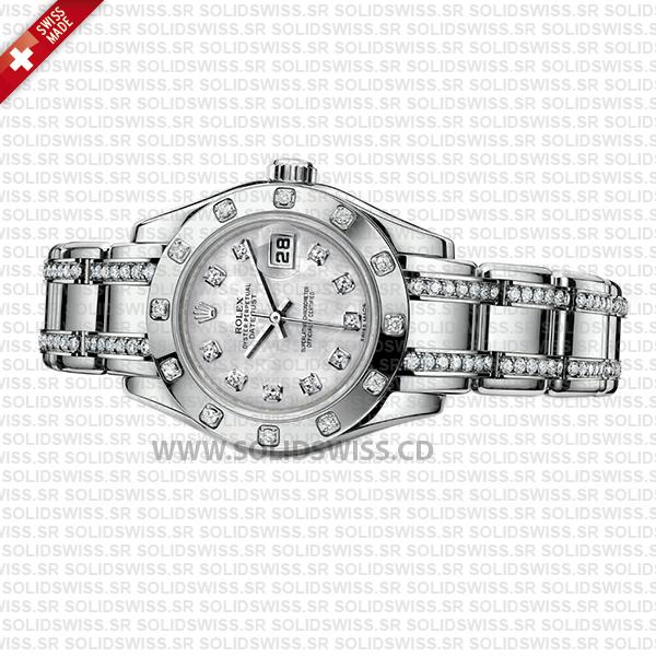 Rolex Lady Datejust Pearlmaster 18k White Gold And Diamonds