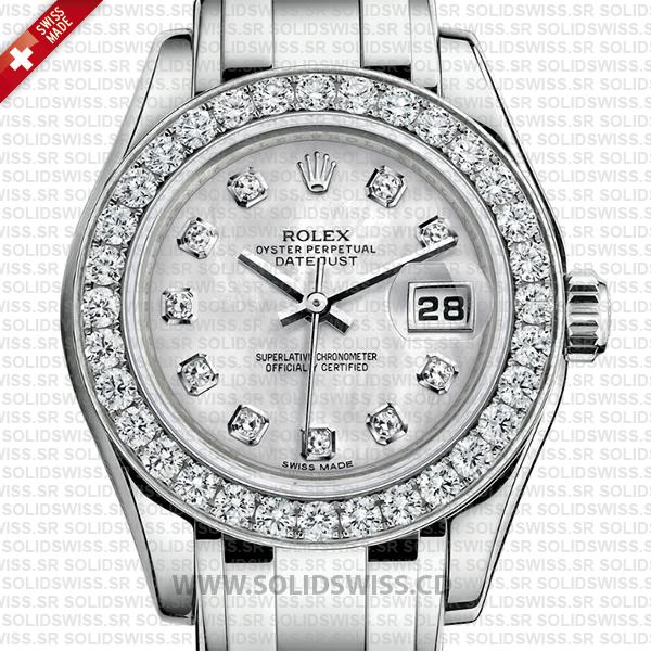 Rolex Datejust Pearlmaster 29mm Diamond White Dial Watch