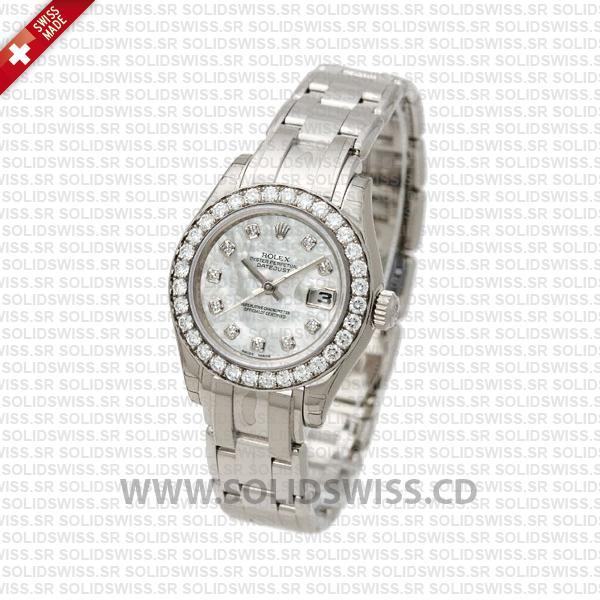 Rolex Lady Datejust Pearlmaster White Gold Replica Watch