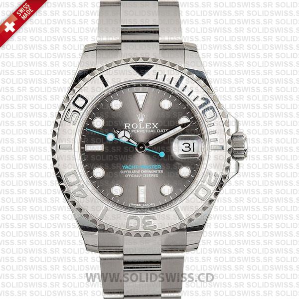 Rolex Yacht-Master Platinum Bezel Rhodium Dial 37mm Watch