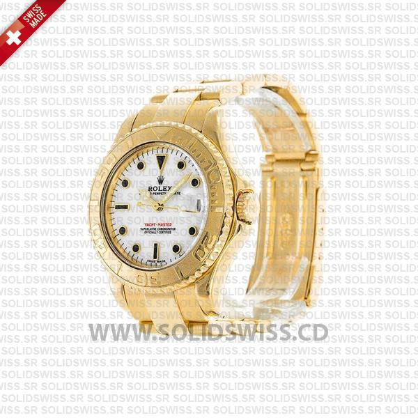 Rolex Yacht-Master 35mm 18k Yellow Gold White Dial