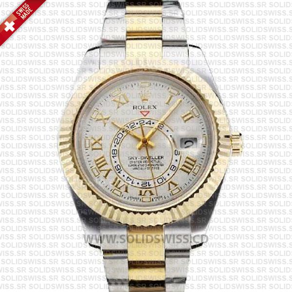 Rolex Sky-Dweller Two-Tone Yellow Gold 42mm Replica Watch