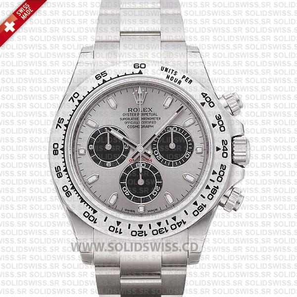 Rolex Daytona 18K White Gold Steel Dial 40mm | Replica Watch