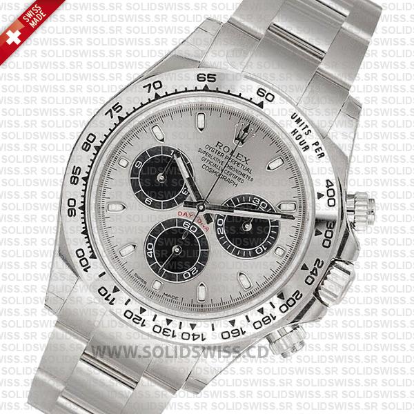 Rolex Daytona 18K White Gold Steel Dial