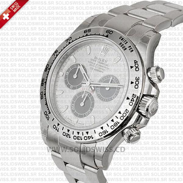 Rolex Oyster Perpetual Cosmograph Daytona 18k White Gold Steel Dial