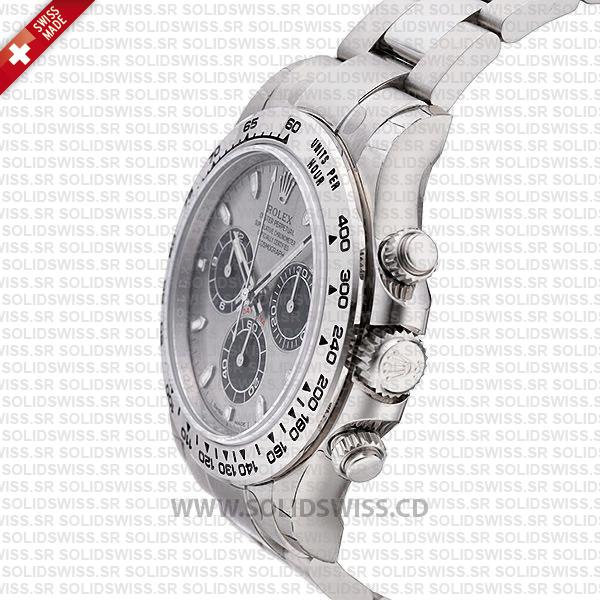 Rolex Daytona 18K White Gold Steel Dial 40mm Watch