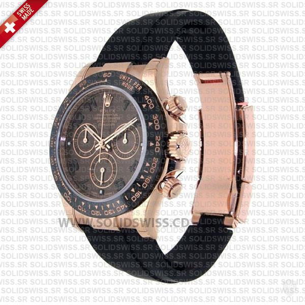 Rolex Daytona 18k Rose Gold Chocolate Arabic Dial