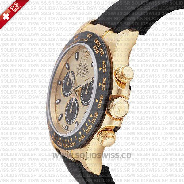 Rolex Daytona 18k Yellow Gold Ceramic Bezel Gold Dial