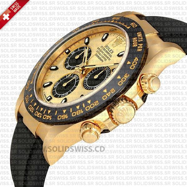 Rolex Daytona 18k Yellow Gold Ceramic Bezel Gold Dial 40mm Watch