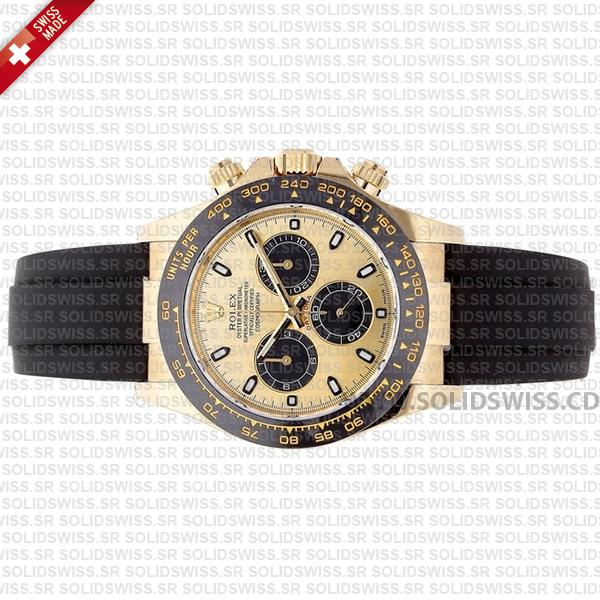 Rolex Daytona 18k Yellow Gold Ceramic Bezel Gold Dial 40mm
