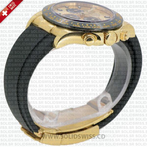 Rolex Oyster Perpetual Cosmograph Daytona 18k Yellow Gold Rubber Strap