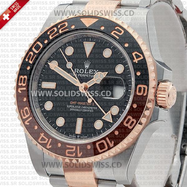 Rolex GMT-Master II Two Tone Rose Gold Swiss Replica Watch
