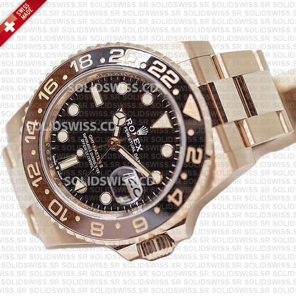 Rolex GMT-Master II Rose Gold 40mm | Root Beer Replica Watch