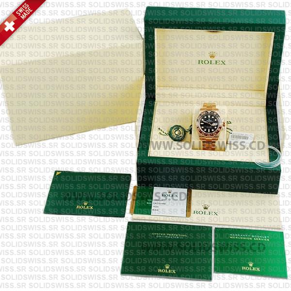 Rolex GMT-Master II 18k Rose Gold Black Dial 40mm Rolex Replica Watch