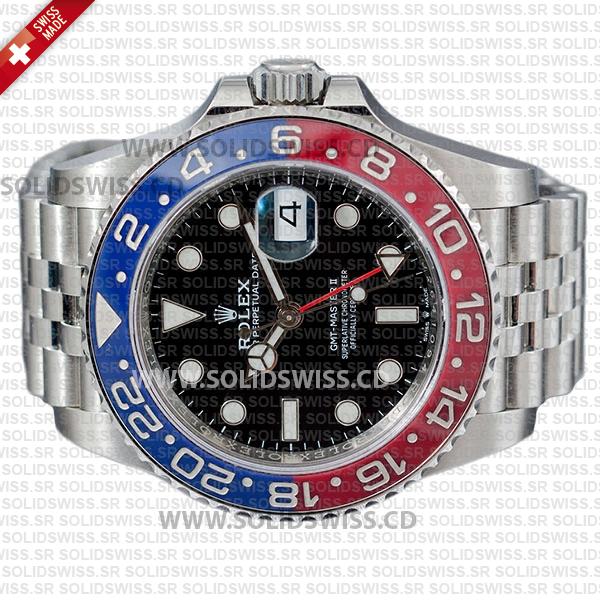 Rolex GMT-Master II Pepsi Black Dial 40mm Red Blue Ceramic Bezel Watch