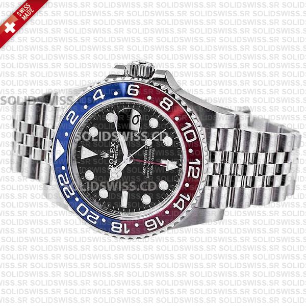 Rolex GMT-Master II Pepsi Red Blue Ceramic Bezel 40mm Black Dial