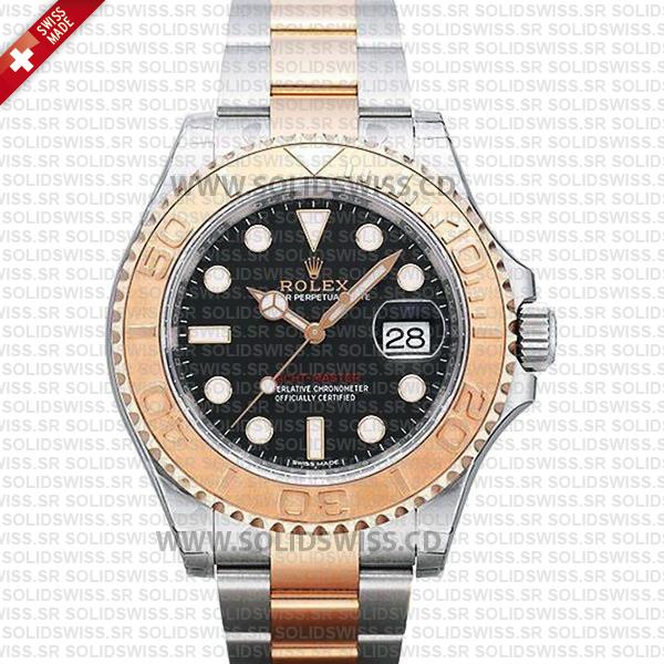 Rolex Yacht-Master Two-Tone Rose Gold | Black Dial Replica