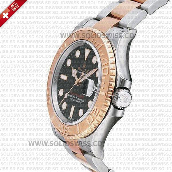 Rolex Yacht-Master Two-Tone Rose Gold Black Dial Replica