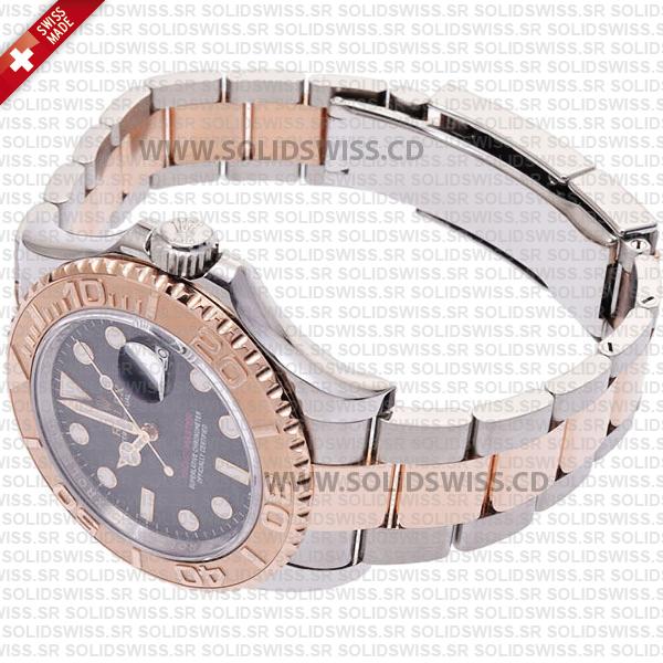 Rolex Yacht-Master Two-Tone Rose Gold Black Dial Replica Watch