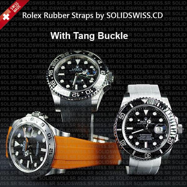 Rolex Rubber Strap Complete With 904L Stainless Steel Tang Buckle Solidswiss.cd