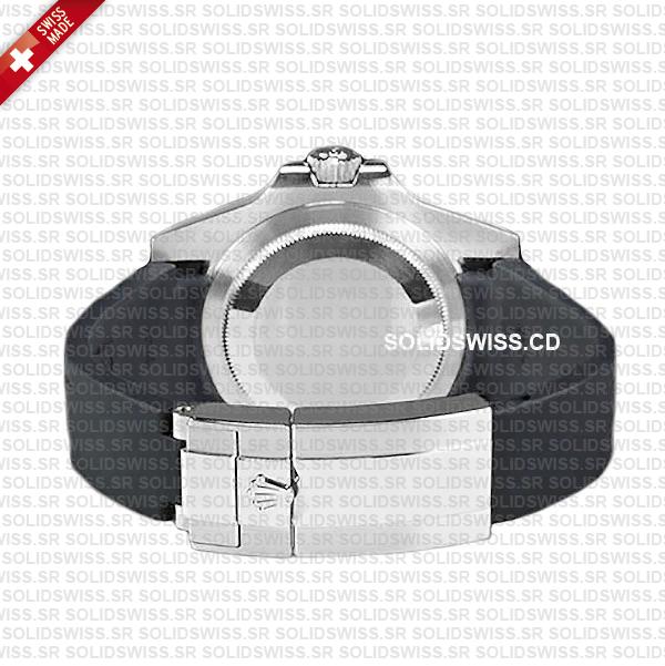 Rolex Rubber Strap Complete With 904L Stainless Steel Folding Oysterlock Clasp Solidswiss.cd