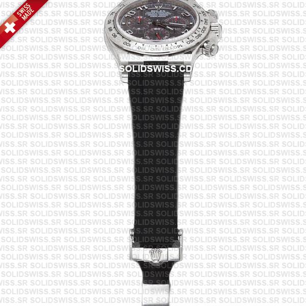 Rolex Rubber Strap Complete With 904L Stainless Steel Folding Oysterlock Clasp Solidswiss.cd