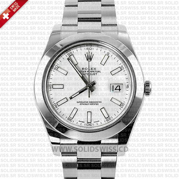 Replica Rolex Datejust II Steel White Dial 41mm Smooth Bezel