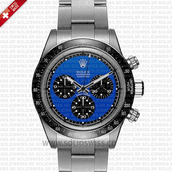 Rolex Daytona Paul Newman Blue Dial Stainless Steel Watch