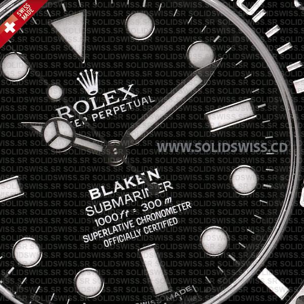 Rolex Submariner Blaken Black Dial Swiss Replica Watch