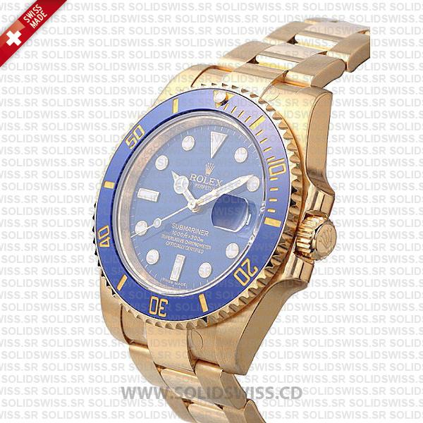 Rolex Submariner Gold Blue Ceramic | Swiss Replica