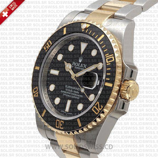 Rolex Submariner 2 Tone 904L Steel Black Dial Watch