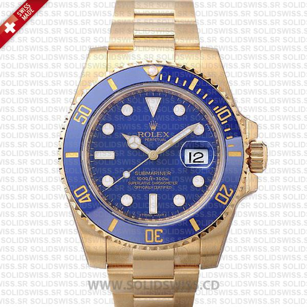 Rolex Submariner Gold Blue Ceramic | Swiss Replica Watch