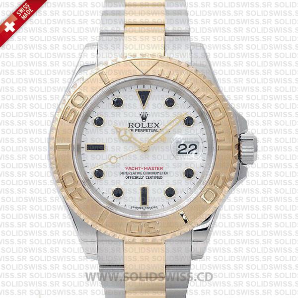 Rolex Yacht-Master Two-Tone Yellow Gold White Dial Watch