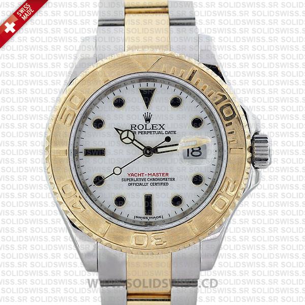 Rolex Yacht-Master Two-Tone Yellow Gold White Dial Replica