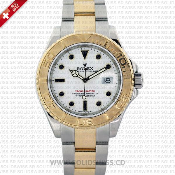 Rolex Yacht-Master Two-Tone Yellow Gold White Dial Replica Watch