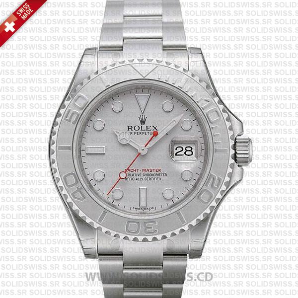 Rolex Yacht-Master II Platinum Silver Dial 40mm Replica Watch